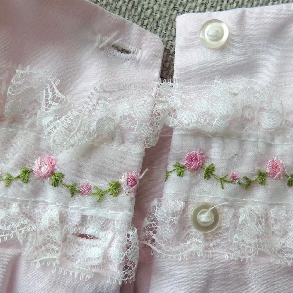 Vintage 80s/90s Baby Girl Alexis Pink Lace Gown 0-6M - Picture 4 of 8